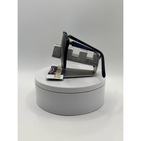 True Vintage Sunglasses | Squared Plastic Style | Blue Metallic | Grey Lens #848 - Picture 6 of 10